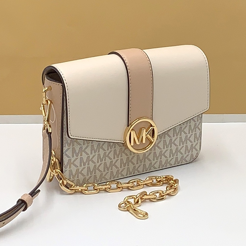 MICHAEL KORS CARMEN SMALL FLAP CROSSBODY BUFF MULTI - Picture 9 of 16